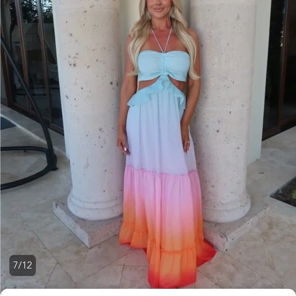 NWT SUNSET OMBRE MAXI - Picture 2 of 5